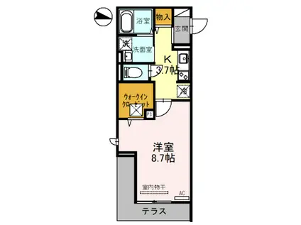 RESILENCE B(1K/1階)の間取り写真