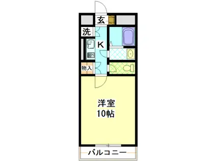 シティーガーデンオオヤマ(1K/3階)の間取り写真