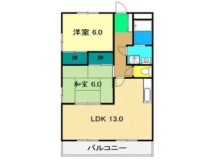 澤村マンション(2LDK/3階)の間取り写真