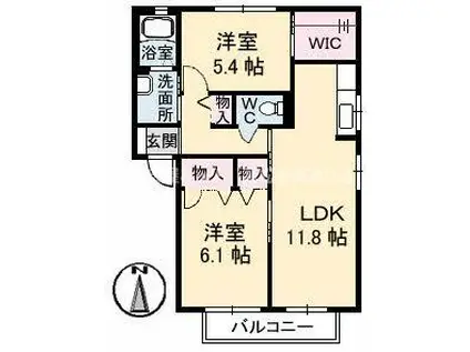 サテライトL(2LDK/1階)の間取り写真