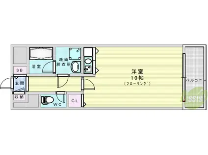 サニーセレクトコーポ(ワンルーム/5階)の間取り写真