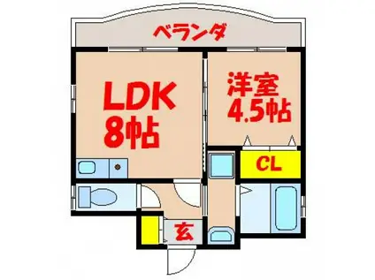 ステージT4(1LDK/3階)の間取り写真