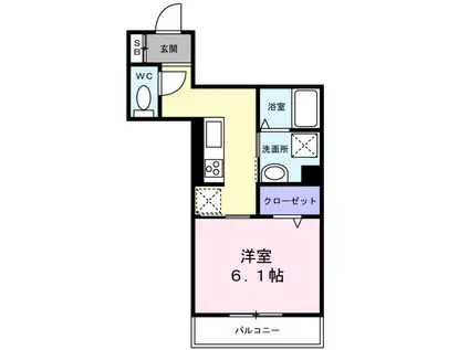 VILLA北花田D-ROOM(1K/1階)の間取り写真