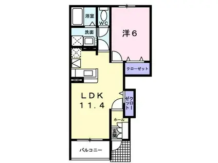 メゾンジェルメII(1LDK/1階)の間取り写真
