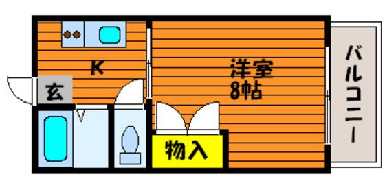 レクサス芳泉I・II(1K/4階)の間取り写真