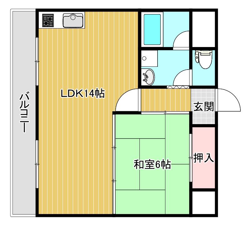 リバティープラザ青山(1LDK/1階)の間取り写真