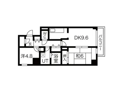 パインフィールド吉祥院(2LDK/9階)の間取り写真