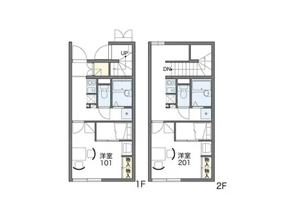 レオパレス湖畔(1K/2階)の間取り写真