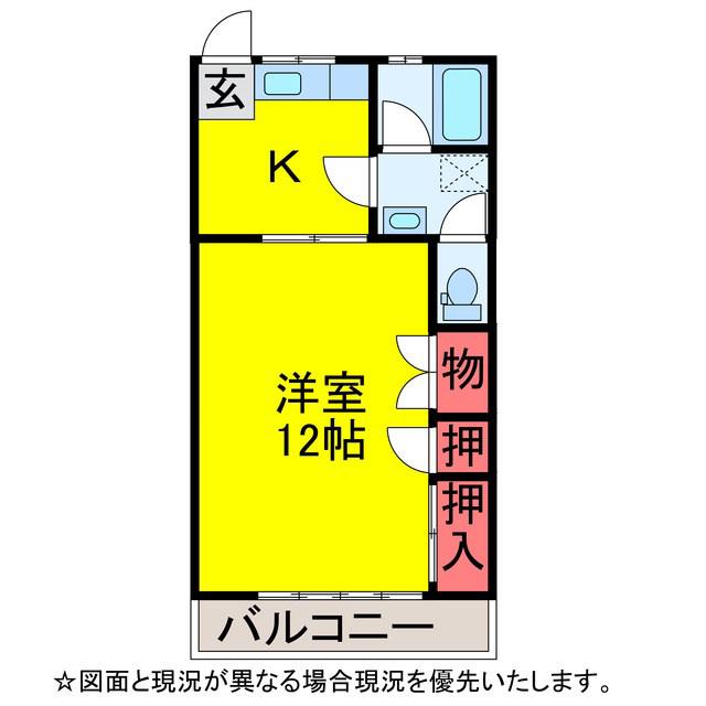 エスケイハイツA(1K/2階)の間取り写真