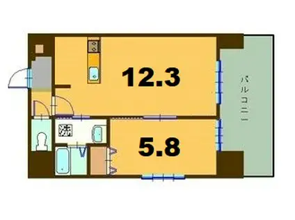 HILLSGARDEN新札幌(1LDK/10階)の間取り写真