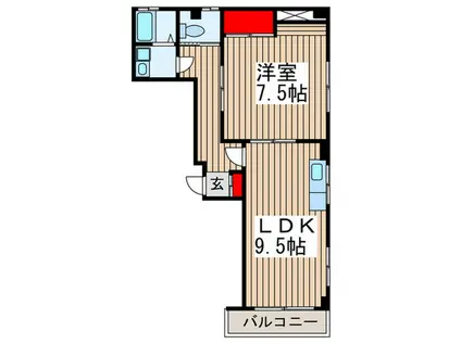 白井ビル(1LDK/2階)の間取り写真