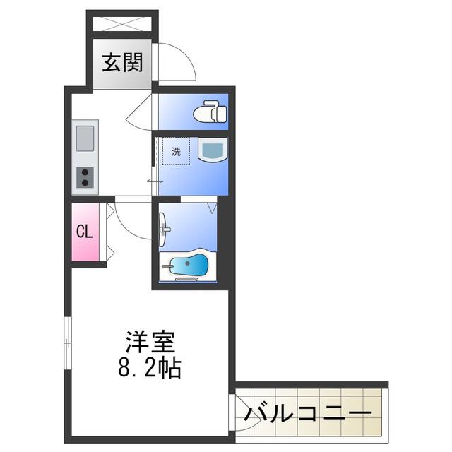 フジパレス堺南島(1K/1階)の間取り写真