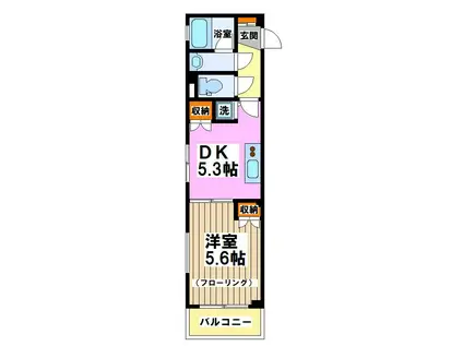 CROSS 吉祥寺(1DK/5階)の間取り写真