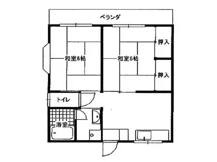 第二山王荘(2DK/2階)の間取り写真