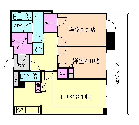 BRILLIATOWER箕面船場TOP OF THE HILL(2LDK/11階)の間取り写真