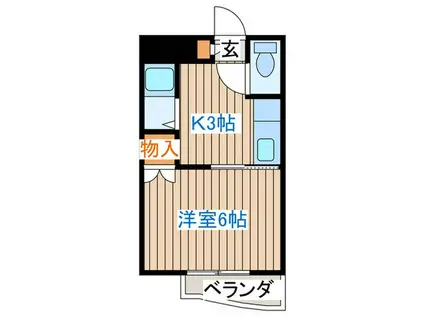 第二大澤コーポ(1K/3階)の間取り写真