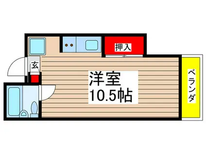 菱家ビル(ワンルーム/2階)の間取り写真