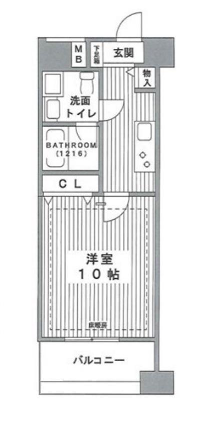 モンサンミッシェル北浜(1K/10階)の間取り写真