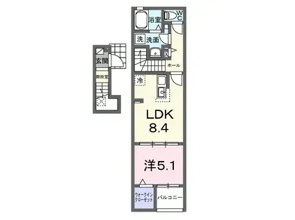 アクアプラ浅江7 I(1LDK/2階)の間取り写真