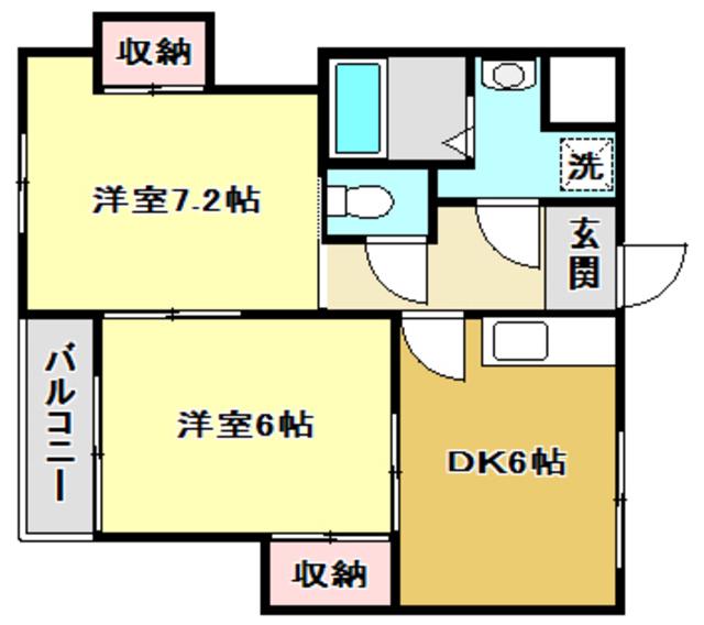 ライブコア(2DK/3階)の間取り写真