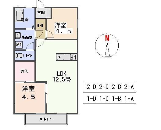 鈴木コーポ(2LDK/2階)の間取り写真