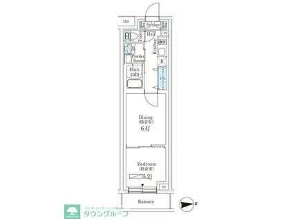 PLANE SOCIE SAKURADAI(1DK/1階)の間取り写真