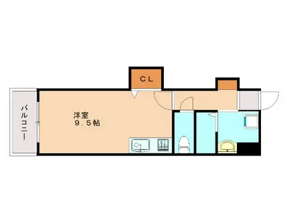 STUDIE小文字通(ワンルーム/12階)の間取り写真