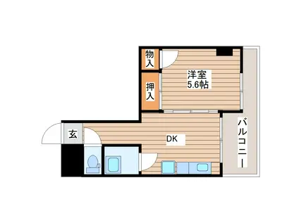 江刺屋ビル(1DK/2階)の間取り写真