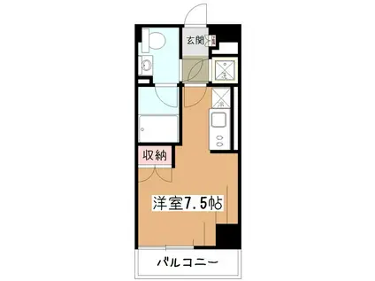プライムアーバン久米川(ワンルーム/7階)の間取り写真