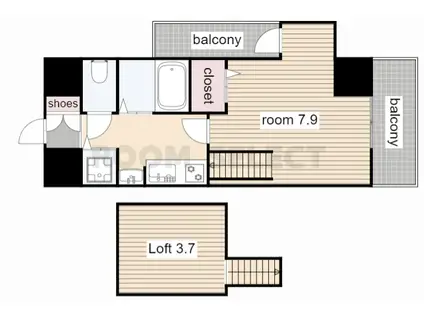 プレサンス名古屋駅前アクシス(1K/10階)の間取り写真