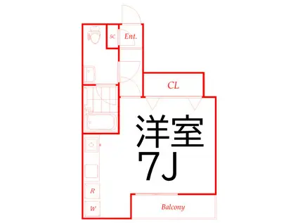 コンフォート大口(1K/1階)の間取り写真