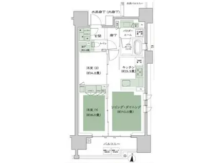 シティハウス湯島ステーションコート(2LDK/8階)の間取り写真