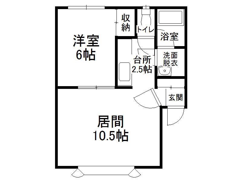 マジェスタ宝来(1LDK/1階)の間取り写真