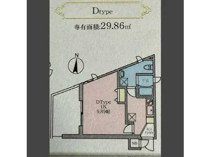 S7 HILLS(1K/4階)の間取り写真