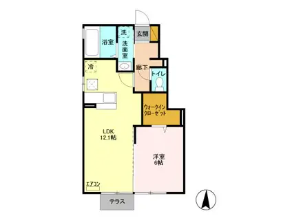 セレッソ(1LDK/1階)の間取り写真