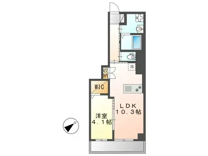 ベルク栄(1LDK/3階)の間取り写真