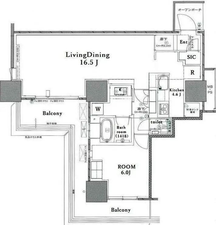 プラウドタワー東雲キャナルコート 9階階 間取り