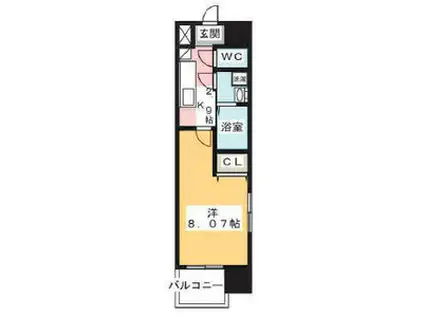 マリオン千代田(1K/5階)の間取り写真