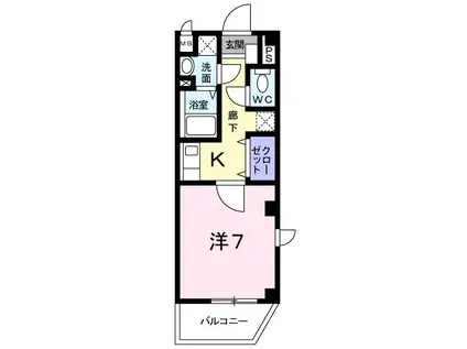 オルジュ本町II(1K/2階)の間取り写真