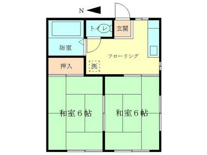 浜祥コーポA棟(2DK/2階)の間取り写真