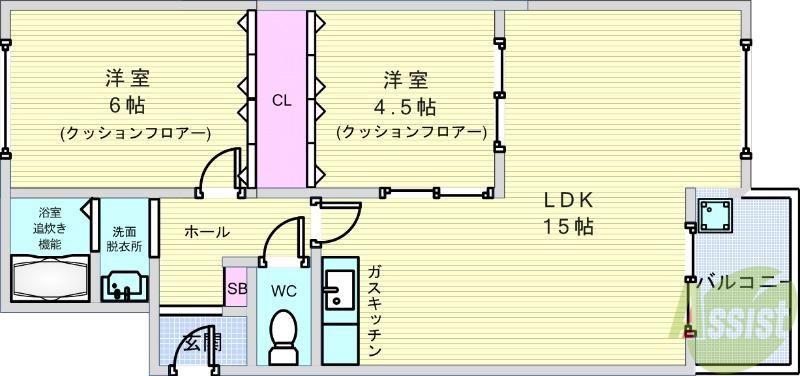 池田マンション(2LDK/3階)の間取り写真