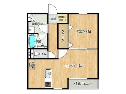 LBLOOM梅満(1LDK/3階)の間取り写真
