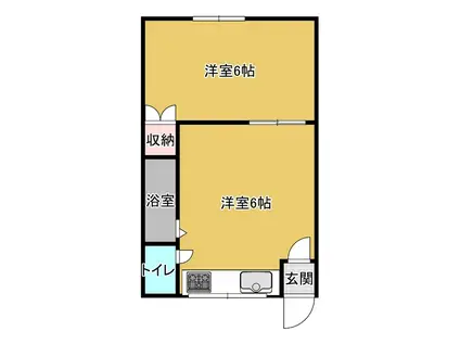 ハイツコスコン(1DK/1階)の間取り写真