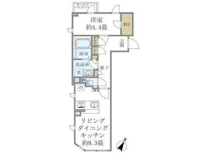 COMPOSITE高輪(1LDK/2階)の間取り写真