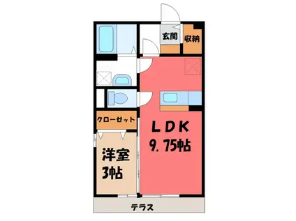 パストラルA(1LDK/1階)の間取り写真