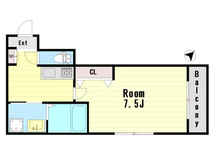 TAMYS TERRACE(1K/1階)の間取り写真