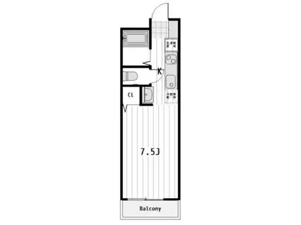 ヴィラほんでん(1K/1階)の間取り写真