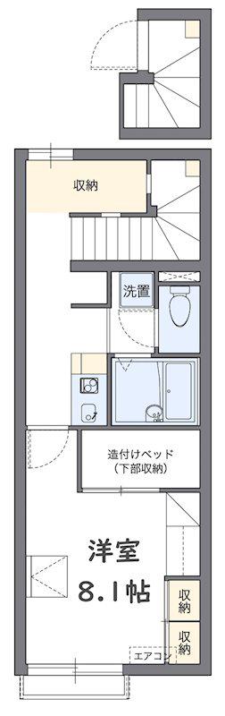 レオパレスUY(1K/1階)の間取り写真