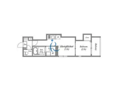 シノケンハーモニー 加美北II(1DK/1階)の間取り写真