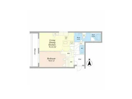 SHAMAISON UNODOSTRES(1LDK/3階)の間取り写真